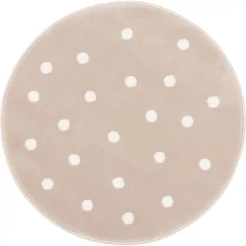 LUSH GROCHY világosbézs kerek szőnyeg, 100 cm
