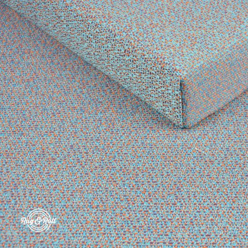 BARBADOS 7266 - kék-narancs, vízlepergető, UV-álló kültéri bútorszövet