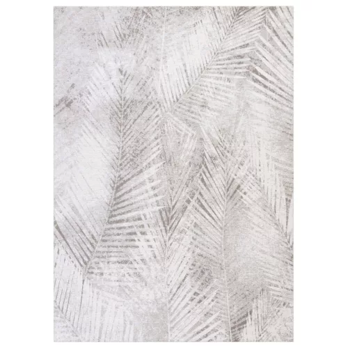 JAVA Ivory XL, halványszürke, pálmalevél lenyomat mintás szőnyeg 200 x 300 cm