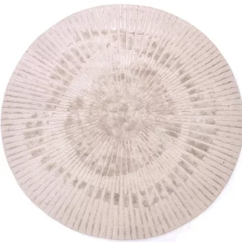   Radius Beige, bézs 3D mintás, kézi csomózású prémium köralakú szőnyeg 250cm