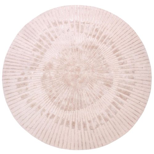 Radius Beige, bézs 3D mintás, kézi csomózású prémium köralakú szőnyeg 250cm