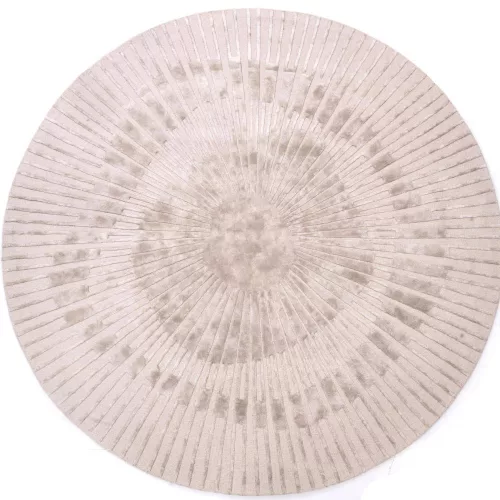 Radius Beige, bézs 3D mintás, kézi csomózású prémium köralakú szőnyeg 250cm