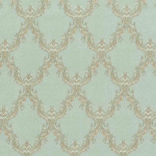 OPAL 1028 C, halványzöld alapon bézs-arannyal átszőtt klasszikus bútorszövet