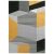 METROPOLIS Yellow, szürke-sárga geometrikus retro mintás szőnyeg szennytaszító bevonattal
