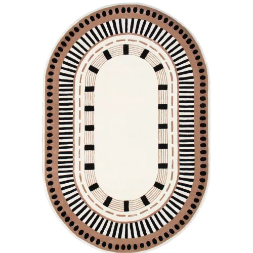 Roma Ivory, ovális, bársonyos felületű, kézi szövésű prémium szőnyeg 200x300 cm