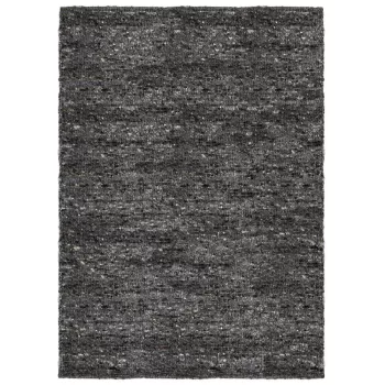   Mellow Anthracite, természetes prémium sötétszürke gyapjú szőnyeg, 160 x 230 cm
