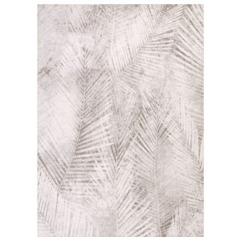   JAVA Beige, vajszínű pálmalevél lenyomat mintás szőnyeg szennytaszító bevonattal 200x300 cm