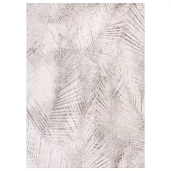   JAVA Beige, vajszínű pálmalevél lenyomat mintás szőnyeg szennytaszító bevonattal 200x300 cm