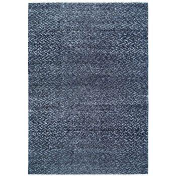   PORTO Navy, sötétkék halszálkamintás szőnyeg szennytaszító bevonattal