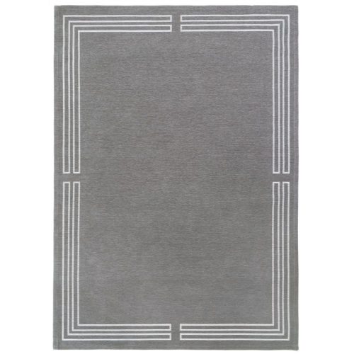 ROYAL Grey, szürke alapon ekrü szegéllyel keretezett elegáns szőnyeg, 160 x 230 cm