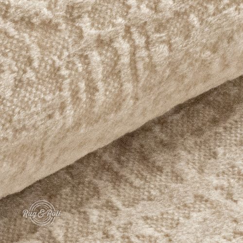 Velvetto 2 - világos bézs, fényes nyomott mintás, magas kopásállóságú bársony bútorszövet