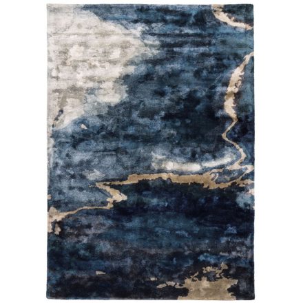 Escape kék, márványmintás, kézi csomózású prémium szőnyeg 160x230cm