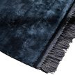 Luna Midnight, sötétkék selymes felületű, kézi csomózású prémium rojtos szőnyeg