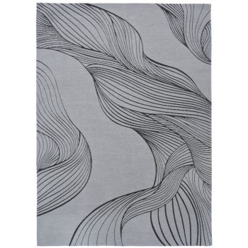 LIPARI Gray,szürke csavart vonalmintás szőnyeg szennytaszító bevonattal