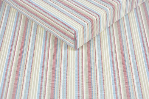 BAHAMA csíkos mintázatú, vízlepergető, antibakteriális-, UV-álló kültéri bútorszövet - 7344 - barna-bézs-kék