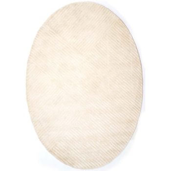   Sierra Ivory Oval, ekrü, ovális bársonyos felületű, kézi csomózású prémium szőnyeg 160x230 cm