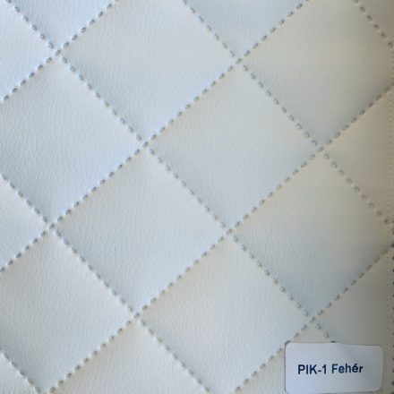 PIK 01 - kiskockás, steppelt textilbőr bútorszövet, fehér