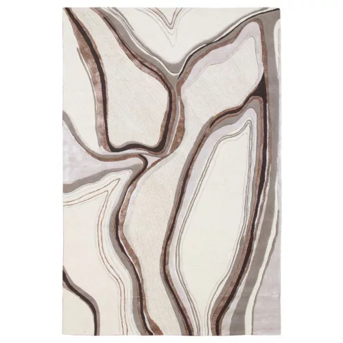 LAVA Beige, modern absztrakt kézi szövésű szőnyeg földszínekben 200x300 cm