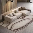 LAVA Beige, modern absztrakt kézi szövésű szőnyeg földszínekben 200x300 cm