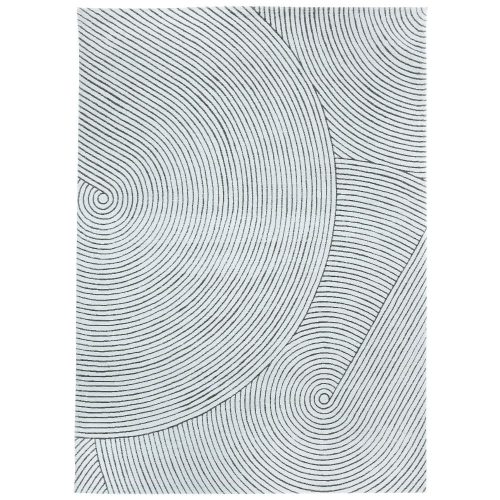 SONNO White, ekrü alapon szürke geometriai mintás szőnyeg szennytaszító bevonattal