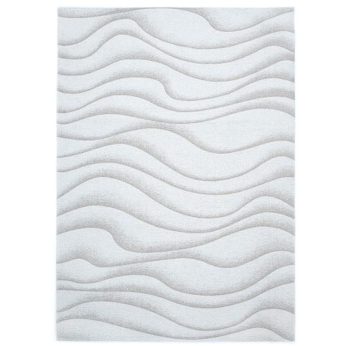 SABBIA Beige, ekrü alapon halványszürke hullámmintás szőnyeg 