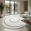 LOOP Ivory Round, ekrü színű gyapjú kerek szőnyeg, 250 cm