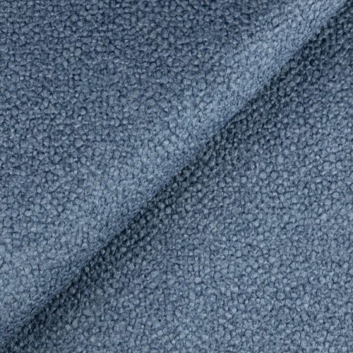 Bubble 15 -farmerkék, folyadéklepergető, erős kopásállóságú , buklé hatású velúr bútorszövet