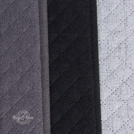 CABLO CARO 16 - fekete, steppelt mintás bútorszövet