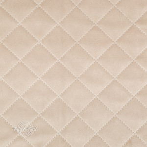 Salvador Caro 2 - bézs, könnyen tisztítható, steppelt, kárómintás bársony bútorszövet