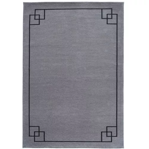 SOHO Gray, szürke szőnyeg fekete art deco kerettel, különleges szennytaszító felületkezeléssel