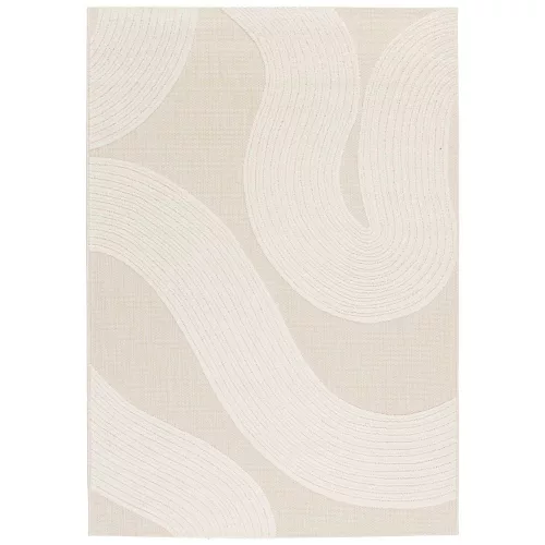 Via - UV álló,krémszínű absztrakt mintés kültéri szőnyeg 200x290 cm