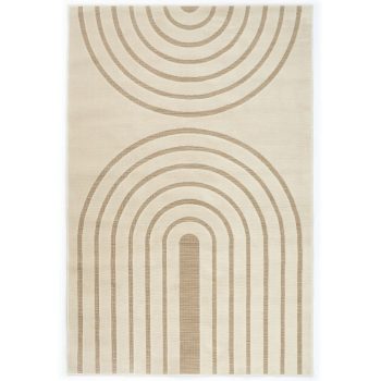   SERRA, kültéri UV álló, ekrü és bézs geometriai mintás szőnyeg