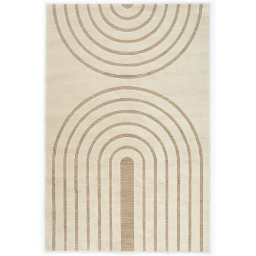SERRA, kültéri UV álló, ekrü és bézs geometriai mintás szőnyeg