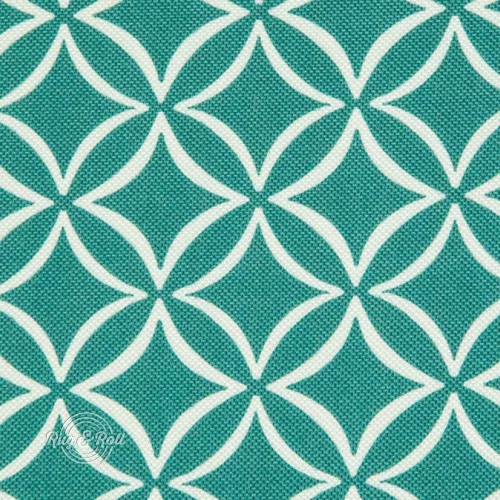 EVO 30 - türkiz, geometrikus mintás bútorszövet, türkiz