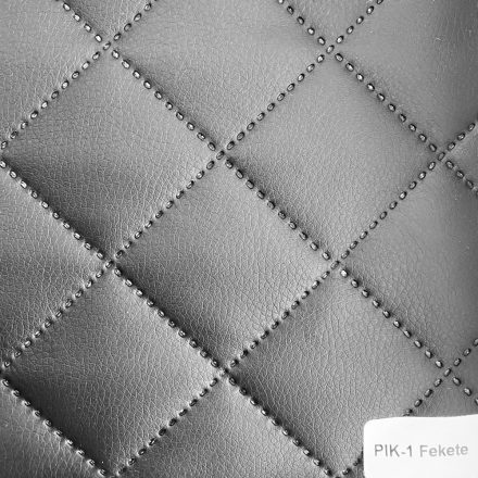 PIK 01 - kiskockás, steppelt textilbőr bútorszövet, fekete