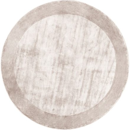 Tere Silver, halványbézs selymes felületű, kézi csomózású prémium kerek szőnyeg 200cm