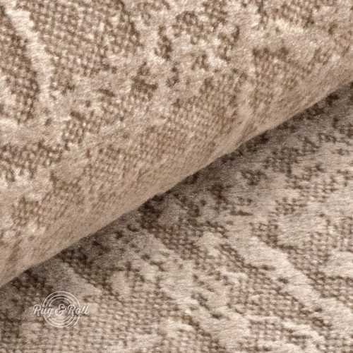 Velvetto 3 - bézs, fényes nyomott mintás, magas kopásállóságú bársony bútorszövet