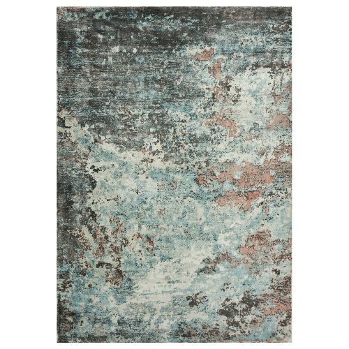 Sintra Teal Peach, pávakék és barackszín bársonyos felületű, kézi csomózású prémium szőnyeg 200x300cm
