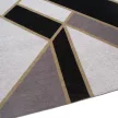 GATSBY Black, fekete, szürke és okker, geometriai mintás szőnyeg szennytaszító bevonattal