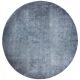 Linen Dark Blue, sötétszürke, kerek bársonyos felületű, kézi csomózású prémium szőnyeg 200 cm