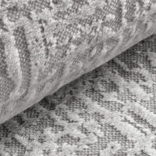 Velvetto 4 - halványszürke, fényes nyomott mintás, magas kopásállóságú bársony bútorszövet