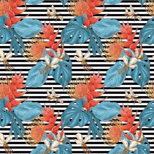 Loca - Tropical, prémium minőségű bútorszövet, egyedi grafikával