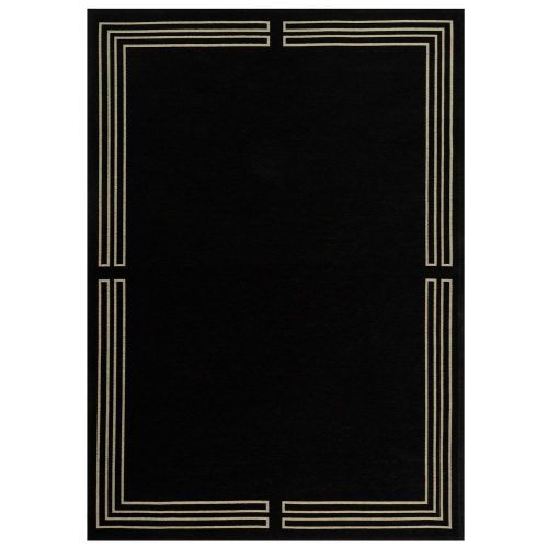 ROYAL Black, fekete alapon homokarany szegéllyel keretezett elegáns szőnyeg