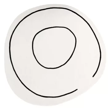   LOOP Ivory Round, ekrü színű gyapjú kerek szőnyeg, 200 cm
