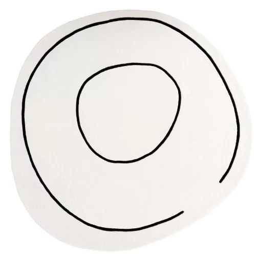 LOOP Ivory Round, ekrü színű gyapjú kerek szőnyeg, 200 cm