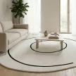 LOOP Ivory Round, ekrü színű gyapjú kerek szőnyeg, 200 cm