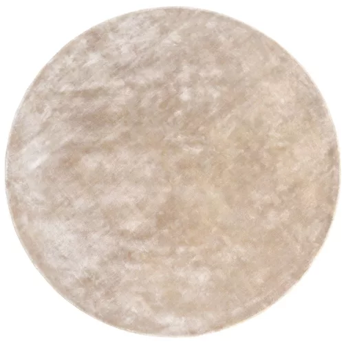 Plain Paloma Round, bézs, kerek bársonyos felületű, kézi csomózású prémium szőnyeg 250 cm