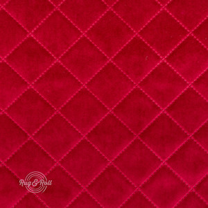 Salvador Caro 13 - sötétpiros, könnyen tisztítható, steppelt, kárómintás bársony bútorszövet 