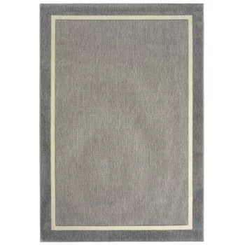   Vivas, kültéri UV álló, szürke szőnyeg ekrü szegéllyel