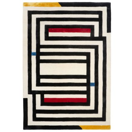 Maze, geometric patterned, velvet surfaced, hand-woven premium carpet 160x230 cm